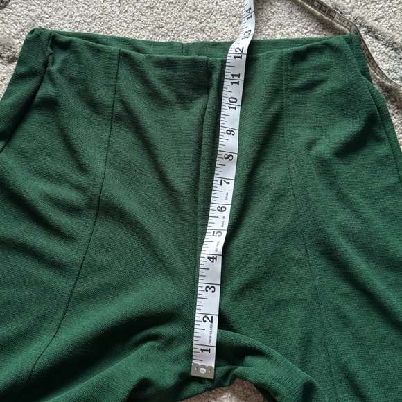 Zara pull on trousers flare knit pants emerald green high rise medium - Picture 6 of 7